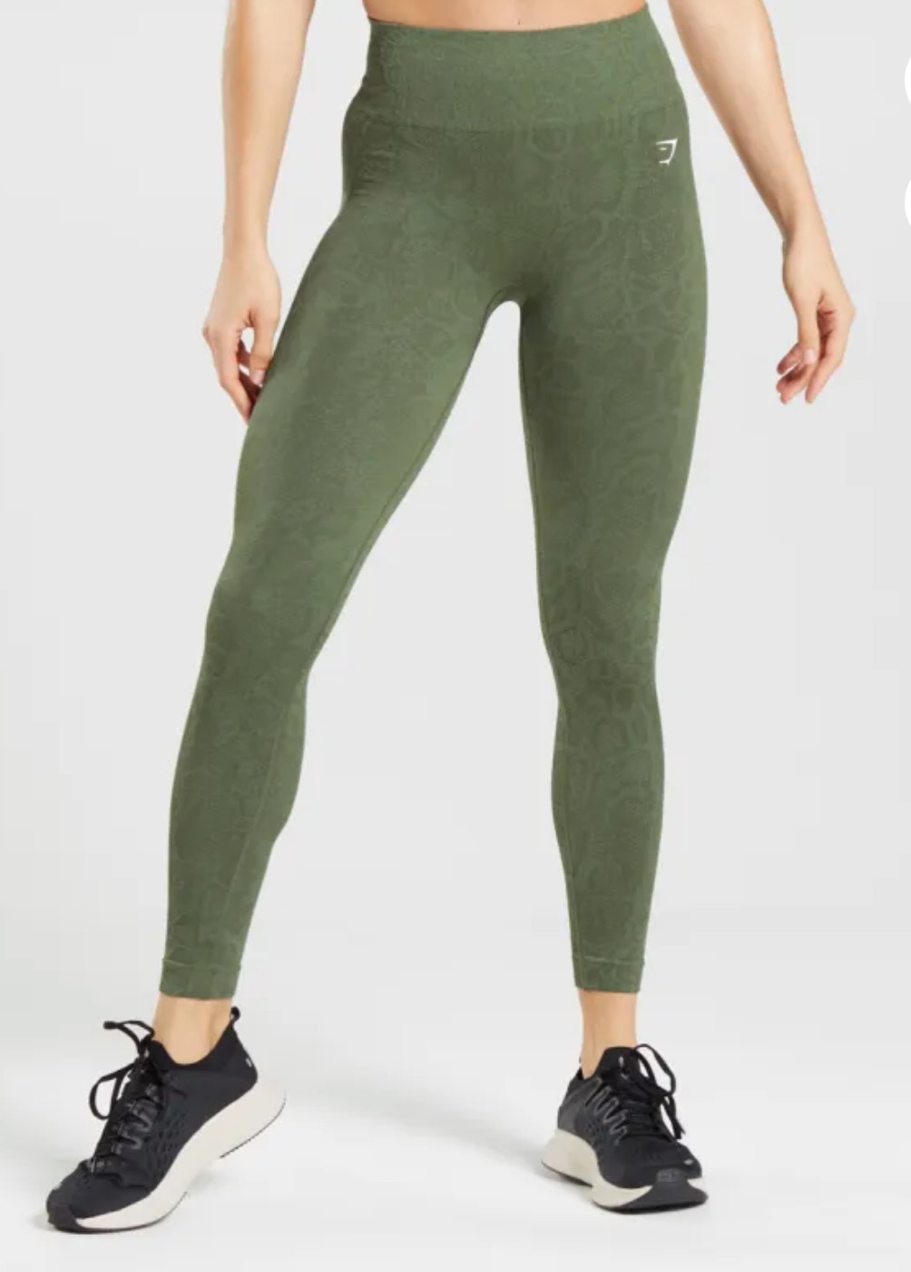 Gymshark "Adapt Animal Seamless" Leggings-Dark Green-Size Small